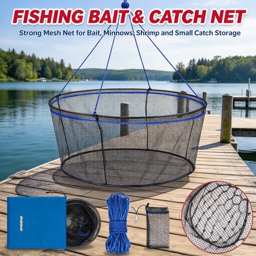 Foldable drop fishing net with - drop,