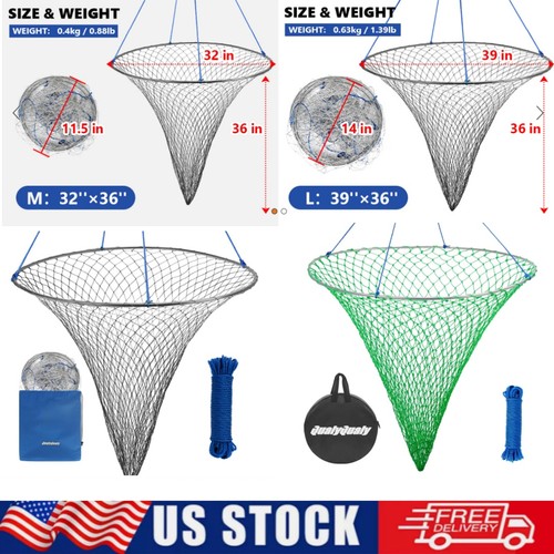 Foldable pier drop fishing net - foldable,